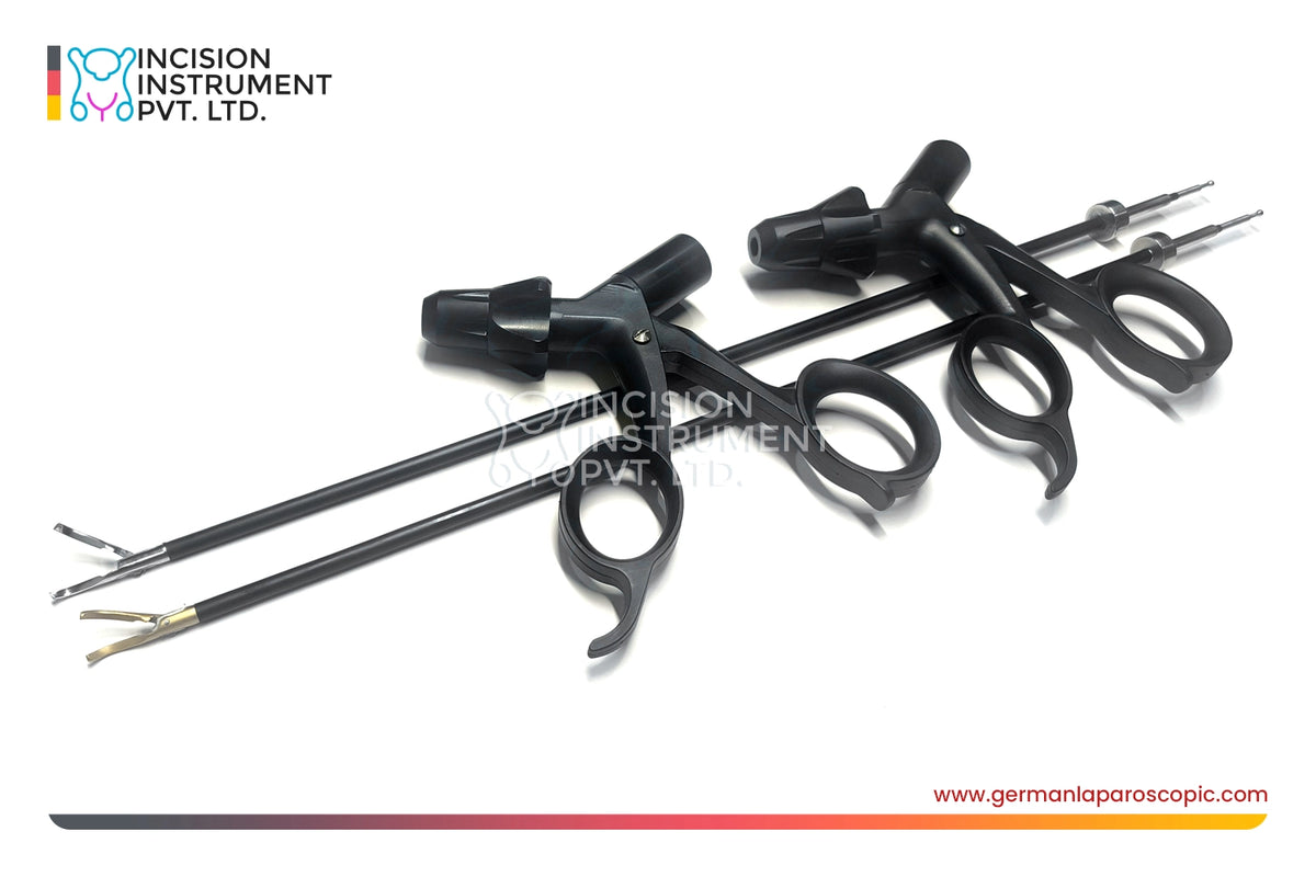2pcs Karl Storz Type German Laparoscopic Vessel Shearer Sealer Cutter – Gold Jaw & Silver Jaw 5mm × 330mm