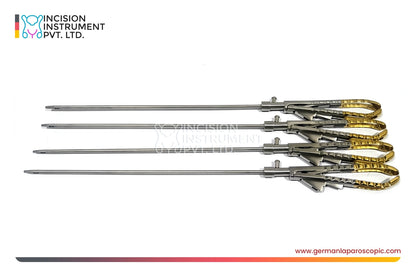 German Laparoscopic Ethicon-Type Needle Holder Gold Handle 5mm x 330mm