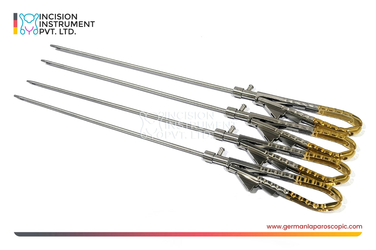 German Laparoscopic Ethicon-Type Needle Holder Gold Handle 5mm x 330mm