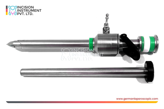 German Laparoscopic Storz-Type Trocar Cannula 10mm × 110mm with Trocar Metal Reducer