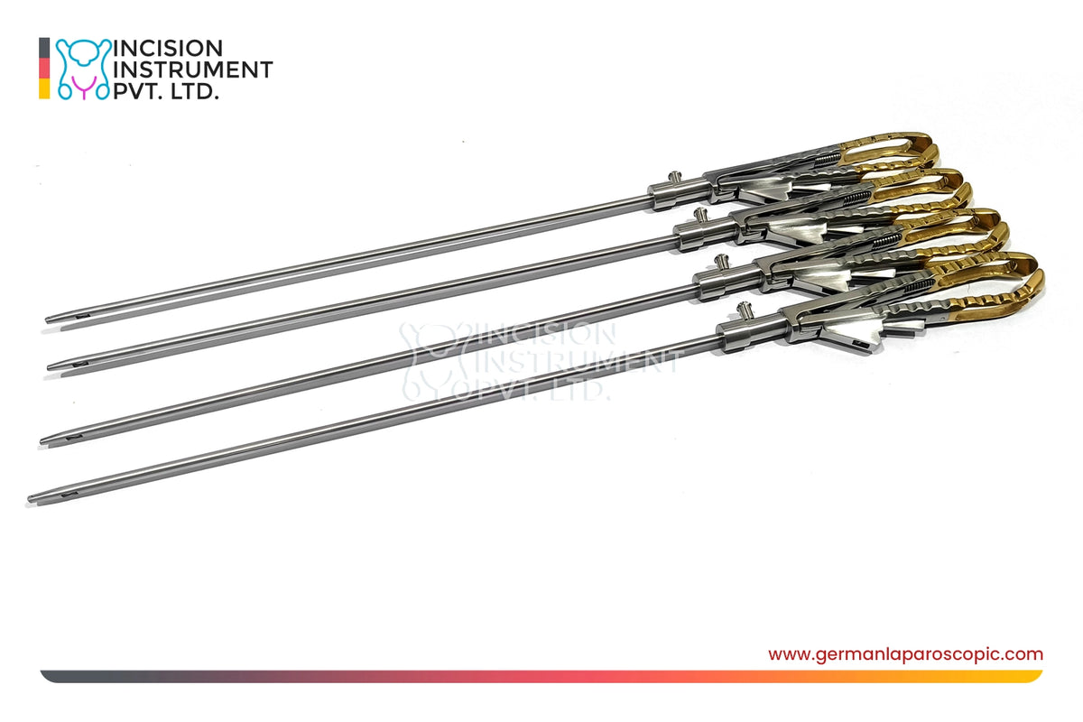 German Laparoscopic Ethicon-Type Needle Holder Gold Handle 5mm x 330mm