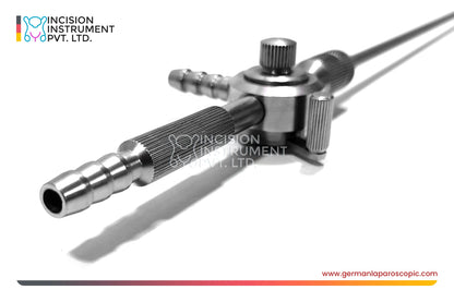 German Laparoscopic Thumb Suction Irrigation Cannula 10mm - 5mm x 330mm