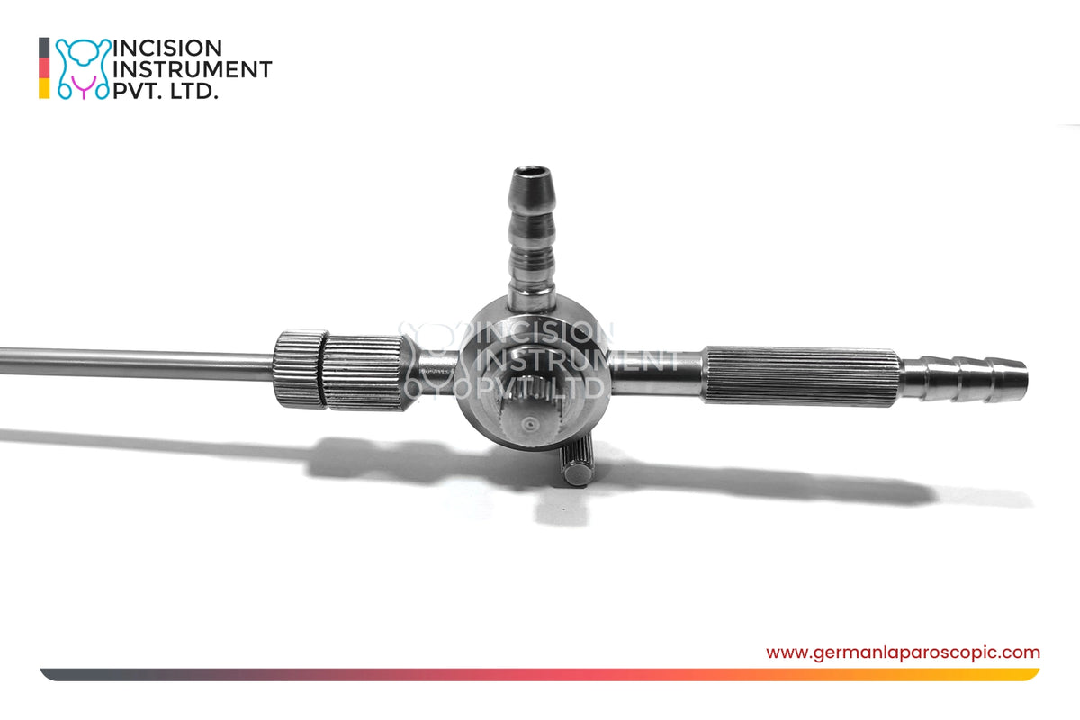 German Laparoscopic Thumb Suction Irrigation Cannula 10mm - 5mm x 330mm
