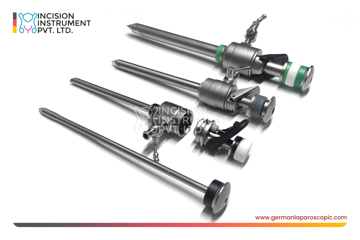 3pcs German Laparoscopic Storz-Type Trocar Cannula 3mm , 5mm & 10mm × 110mm