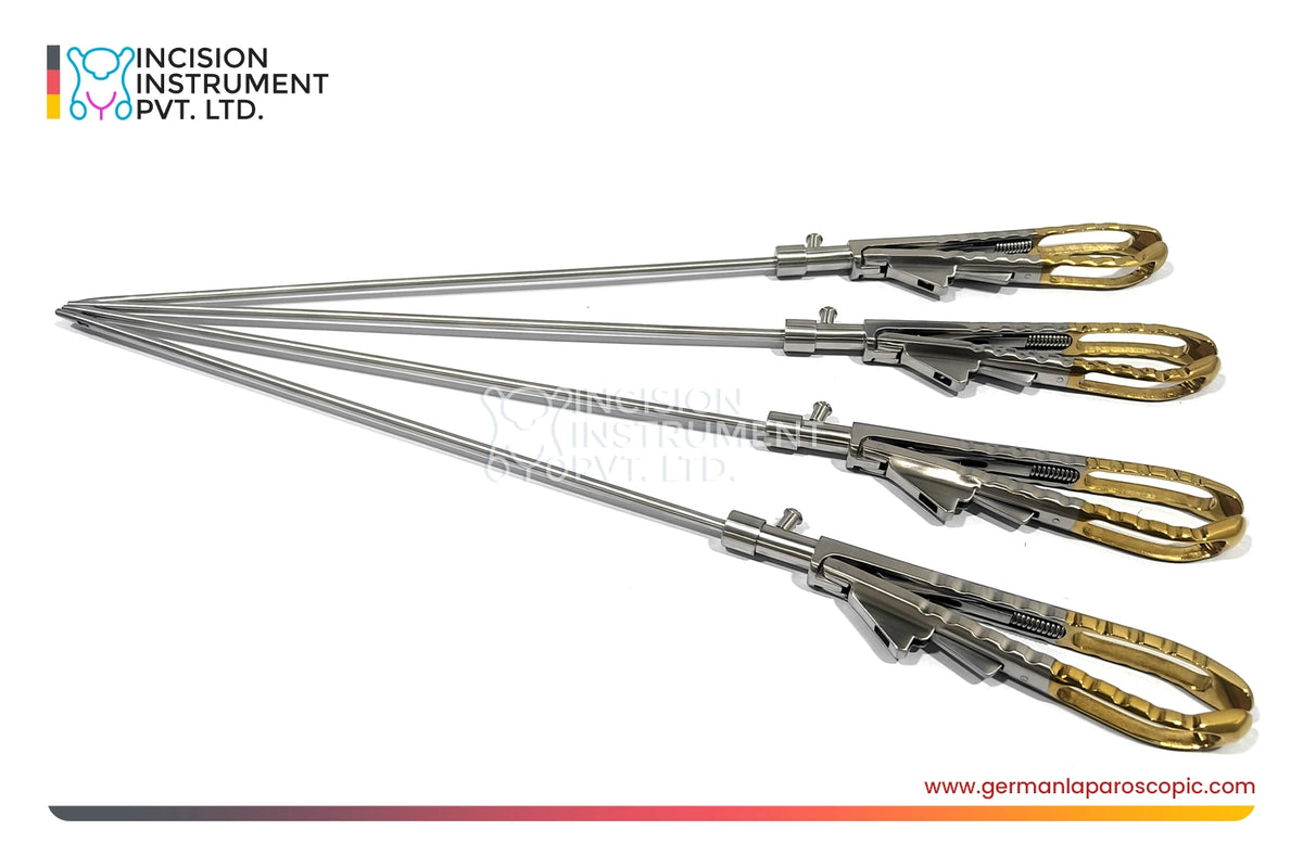 German Laparoscopic Ethicon-Type Needle Holder Gold Handle 5mm x 330mm