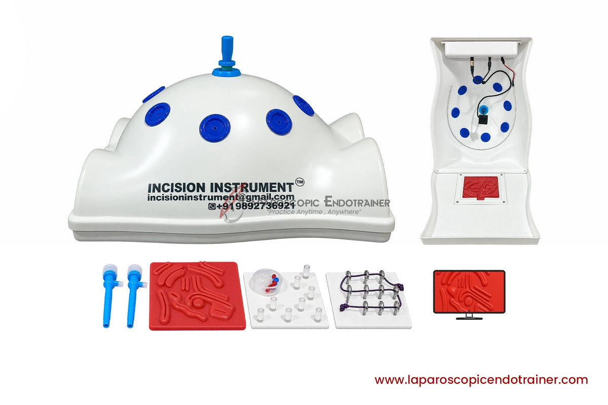 Laparoscopic Full Body Shape | 360° Degree Detachable Camera | Zoom-In Zoom-Out Function | 5 Reusable Instruments | TV Connection