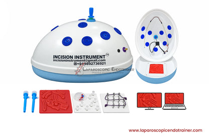 Laparoscopic Oval Egg Anda Shape | 360° Degree Detachable Camera | Zoom-In Zoom-Out Function | 5 Reusable Instruments | TV & Laptop Connection
