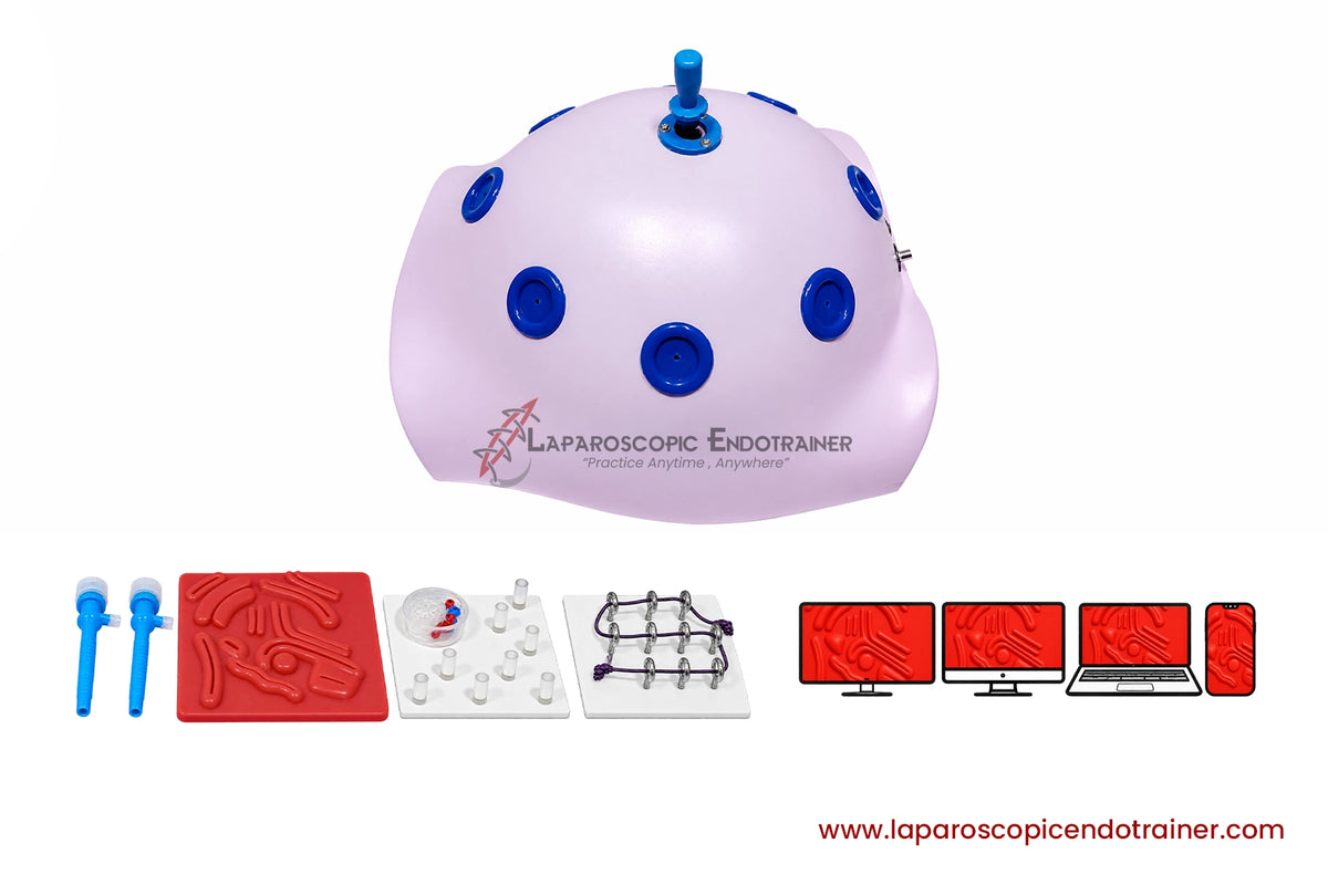 Laparoscopic Pink Abdomen Shape | 360° Degree Fix HD Camera | 5 Reusable Instruments | TV, Laptop, Mobile & HDMI Connection
