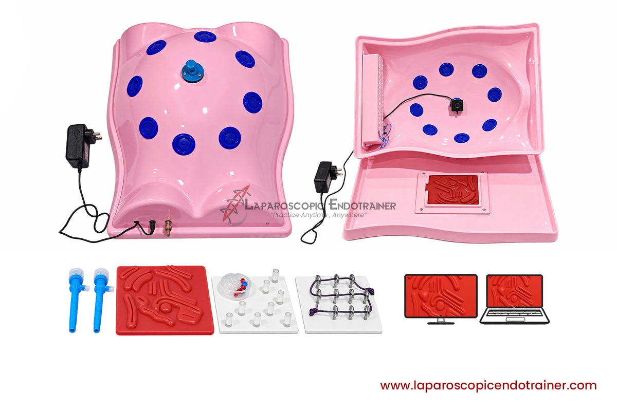 Laparoscopic Full Body Shape | 360° Degree Fix Camera | 5 Reusable Instruments | TV & Laptop Connection