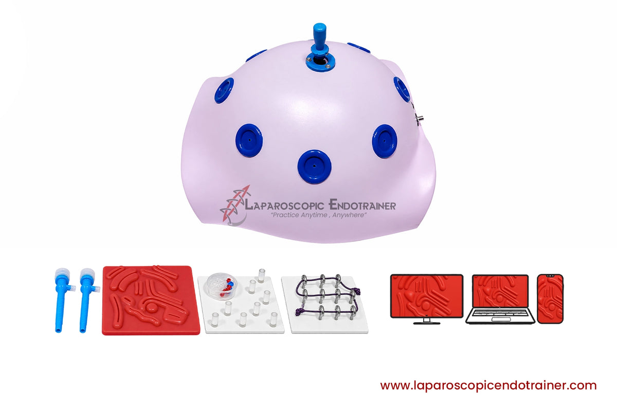 Laparoscopic Pink Abdomen Shape | 360° Degree Fix HD Camera | 5 Reusable Instruments | TV, Laptop & Mobile Connection