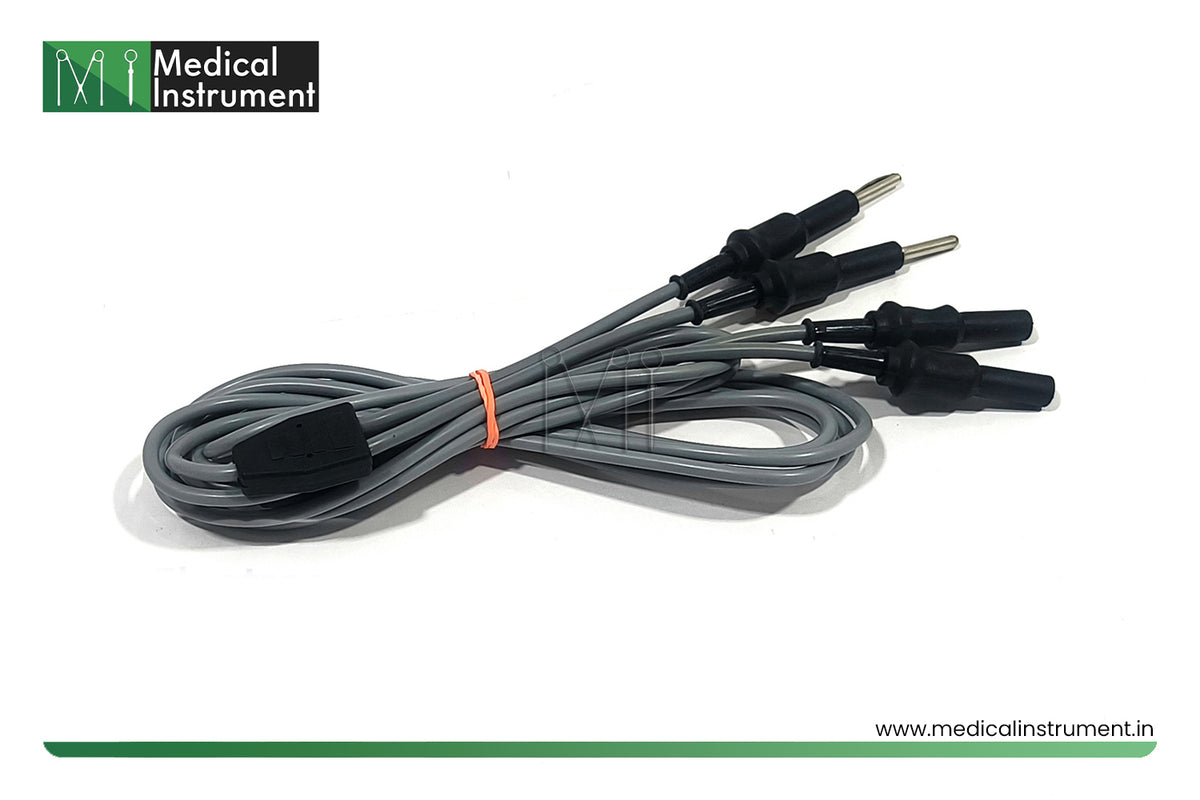 3 meter flexible laparoscopic biclamp male to female electrosurgical cable cord for compatible surgical instruments and equipment