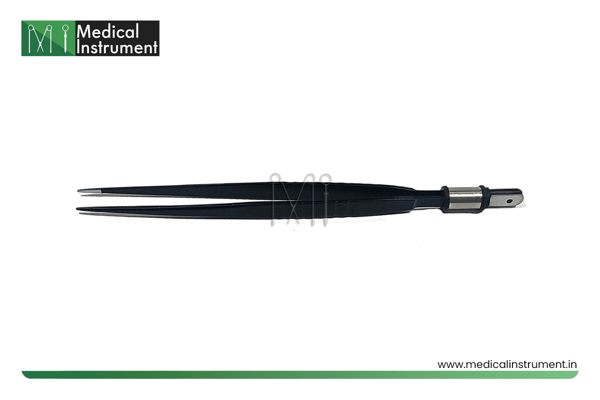 laparoscopic 7 inch bipolar bayonet cautery forceps with non stick tips for compatible electrosurgical procedures