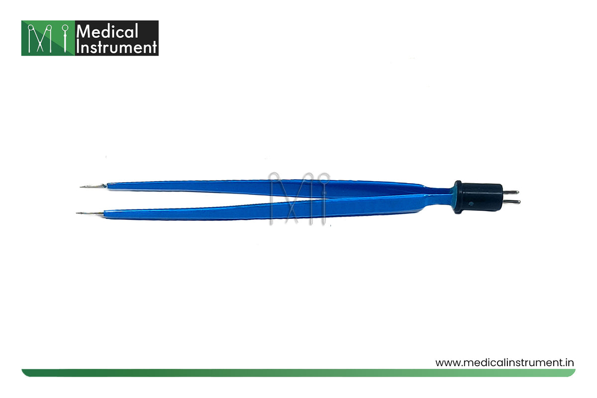 laparoscopic 8 inch bipolar bayonet cautery forceps with non stick tips for compatible electrosurgical procedures