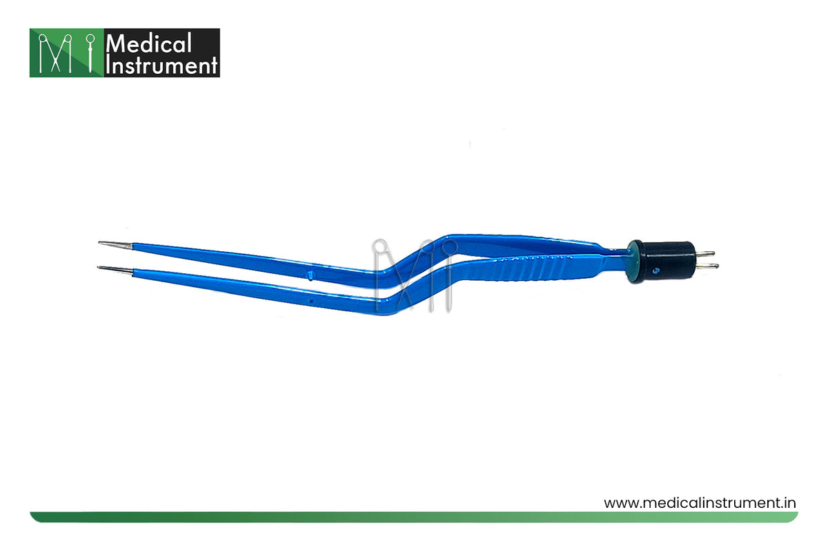 laparoscopic 8 inch bipolar bayonet cautery forceps with non stick tips for compatible electrosurgical 