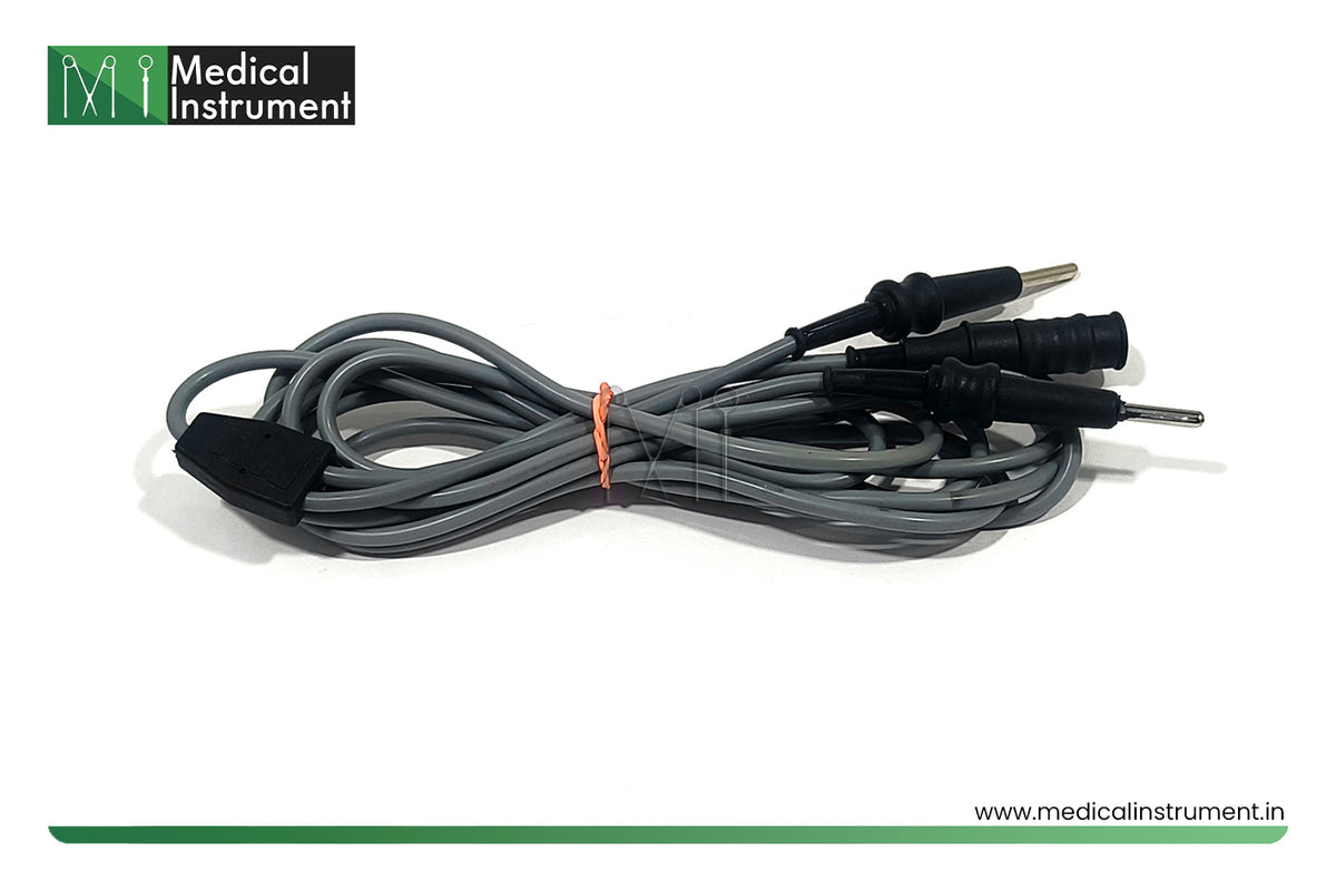 3 meter flexible laparoscopic bipolar hf electrosurgical cable cord for compatible bipolar surgical instruments and electrosurgical equipment