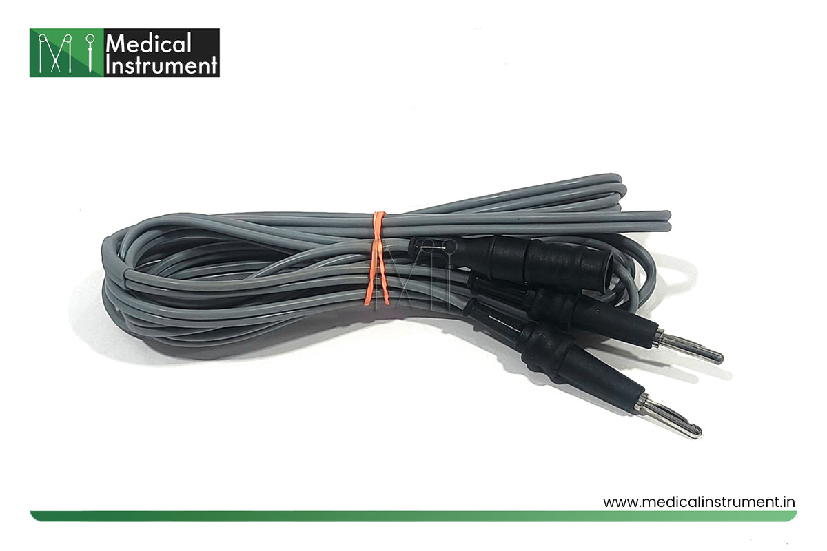 3 meter laparoscopic bipolar twin cable cord for compatible bipolar surgical instruments and electrosurgical equipment