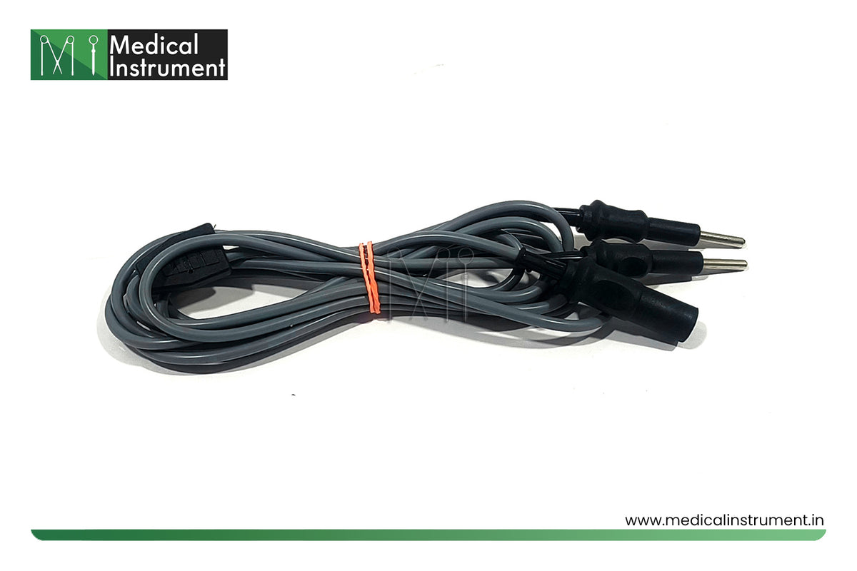 laparoscopic bipolar two pin electrosurgical cable cord 3 meter for compatible surgical instruments