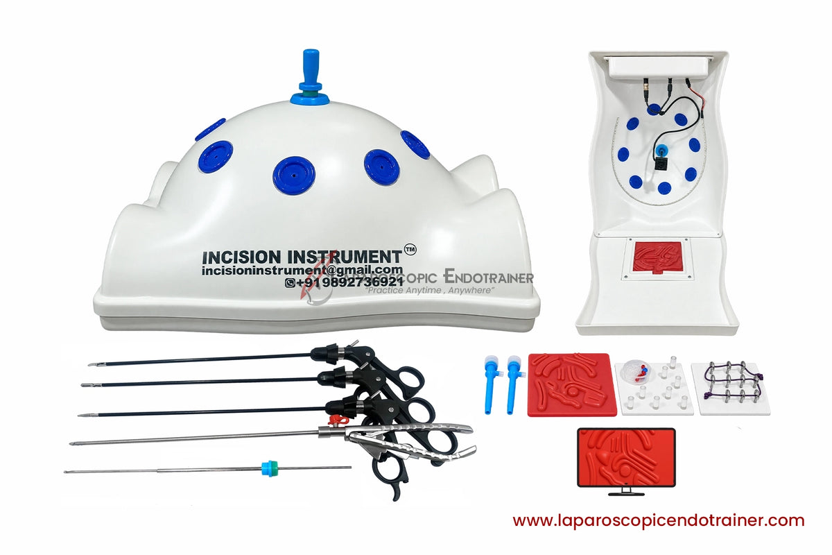Laparoscopic Full Body Shape | 360° Degree Detachable Camera | Zoom-In Zoom-Out Function | 5 Reusable Instruments | TV Connection