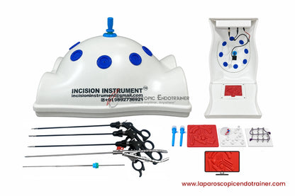 Laparoscopic Full Body Shape | 360° Degree Detachable Camera | Zoom-In Zoom-Out Function | 5 Reusable Instruments | TV Connection