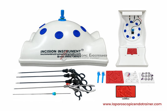 Laparoscopic Full Body Shape | 360° Degree Detachable Camera | Zoom-In Zoom-Out Function | 5 Reusable Instruments | TV Connection