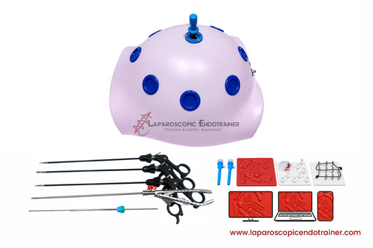 Laparoscopic Pink Abdomen Shape | 360° Degree Fix HD Camera | 5 Reusable Instruments | TV, Laptop & Mobile Connection