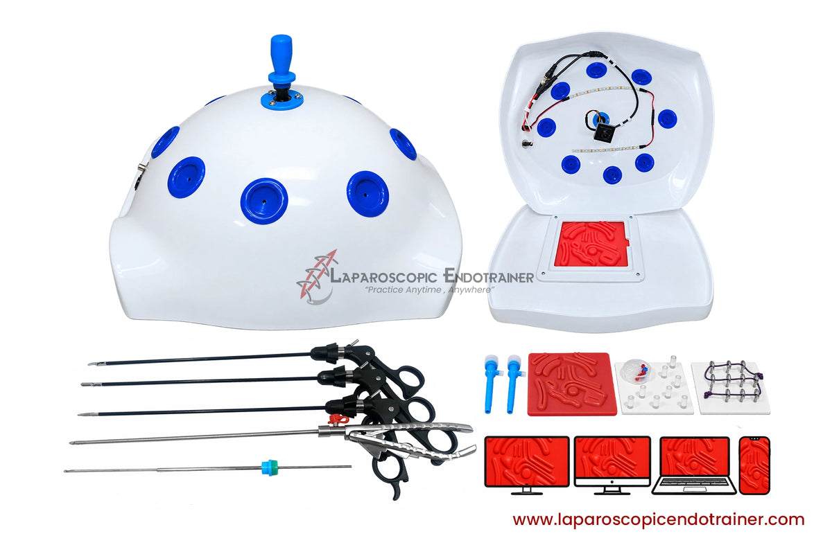 Laparoscopic White Abdomen Shape | 360° Degree Fix HD Camera | 5 Reusable Instruments | TV, Laptop, Mobile & HDMI Connection