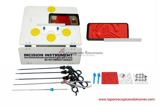 Laparoscopic Portable Foldable Android Mobile Endotrainer | No Electricity Require | 5 Real Instruments | Practice Kit
