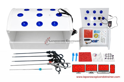 Laparoscopic Box Rectangle Shape | 360° Degree Fix HD Camera | 5 Reusable Instruments | TV, Laptop, Mobile & HDMI Connection