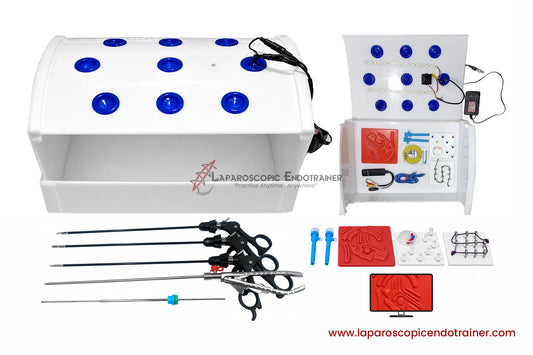 Laparoscopic Box Rectangle Shape | 360° Degree Fix HD Camera | 5 Reusable Instruments | TV Connection