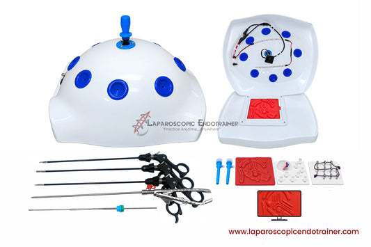 Laparoscopic White Abdomen Shape | 360° Degree Fix HD Camera | 5 Reusable Instruments | TV Connection