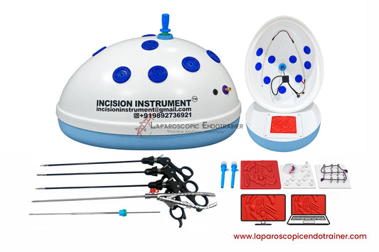 Laparoscopic Oval Egg Anda Shape | 360° Degree Detachable Camera | Zoom-In Zoom-Out Function | 5 Reusable Instruments | TV & Laptop Connection