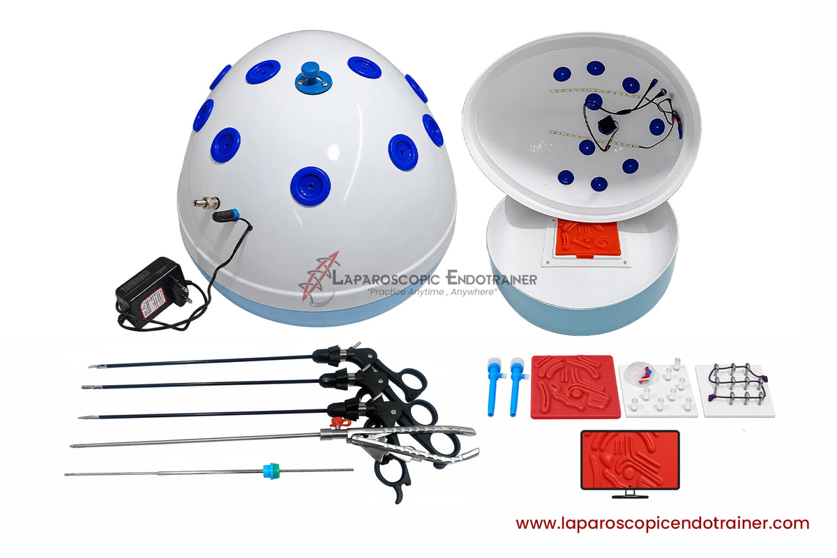 Laparoscopic Oval Egg Anda Shape | 360° Degree Fix HD Camera | 5 Reusable Instruments | TV Connection