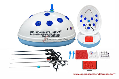 Laparoscopic Oval Egg Anda Shape | 360° Degree Detachable Camera | Zoom-In Zoom-Out Function | 5 Reusable Instruments | TV Connection