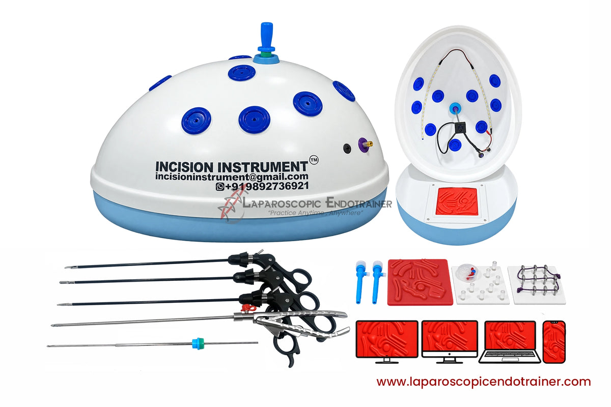Laparoscopic Oval Egg Anda Shape | 360° Degree Detachable Camera | Zoom-In Zoom-Out Function | 5 Reusable Instruments |  TV, Laptop, Mobile & HDMI Connection