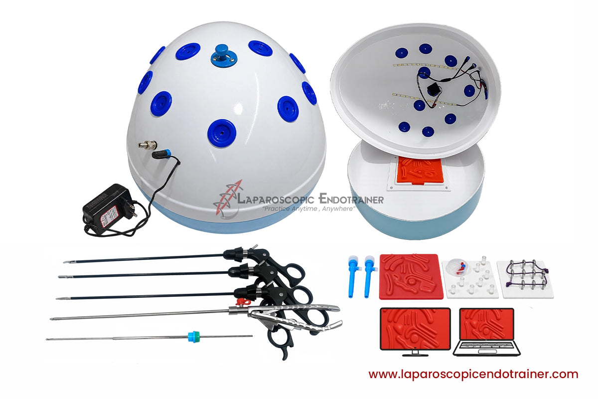 Laparoscopic Oval Egg Anda Shape | 360° Degree Fix HD Camera | 5 Reusable Instruments | TV & Laptop Connection
