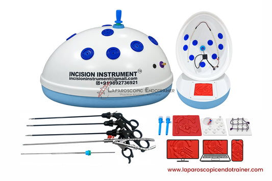 Laparoscopic Oval Egg Anda Shape | 360° Degree Detachable Camera | Zoom-In Zoom-Out Function | 5 Reusable Instruments | TV, Laptop & Mobile Connection