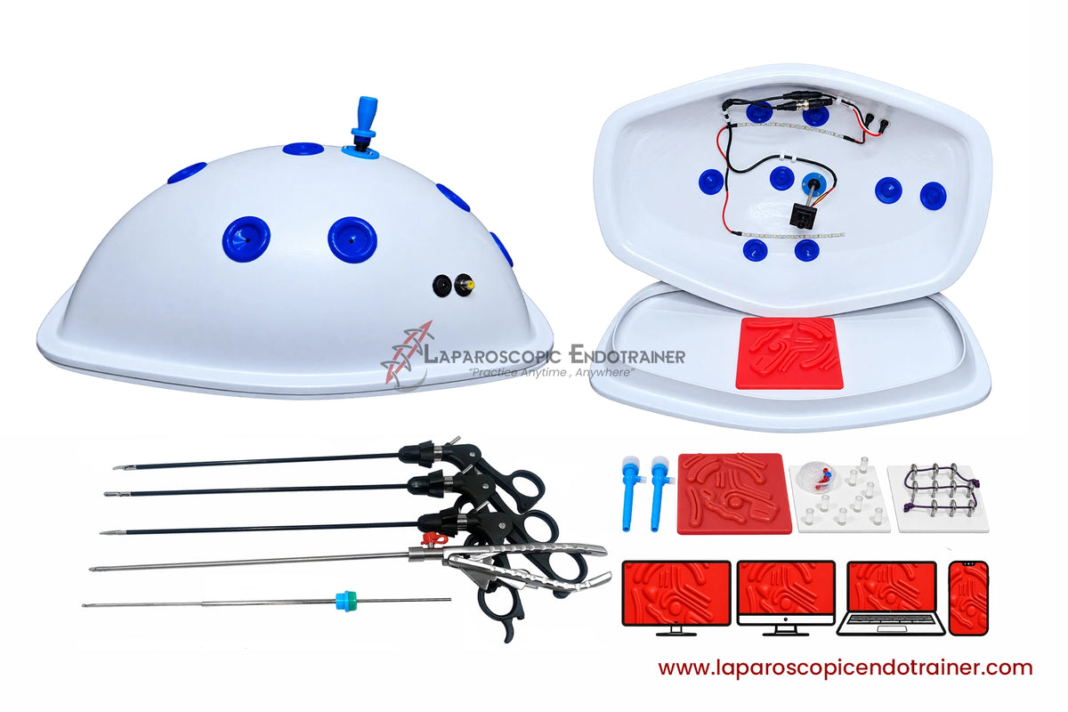 Laparoscopic Ethicon Turtle Shape | 360° Degree Fix HD Camera | 5 Reusable Instruments | TV, Laptop, Mobile & HDMI Connection
