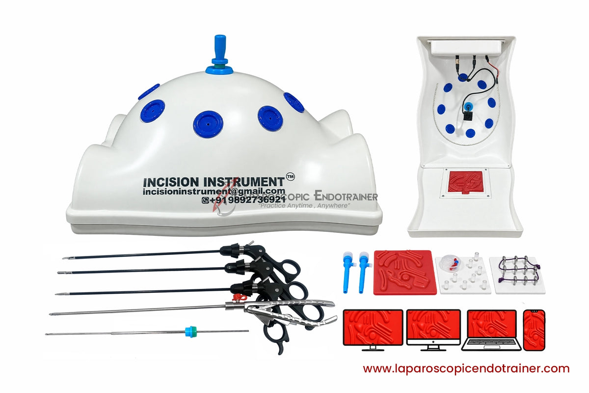Laparoscopic Full Body Shape | 360° Degree Detachable Camera | Zoom-In Zoom-Out Function | 5 Reusable Instruments | TV , Laptop , Mobile & HDMI Connection