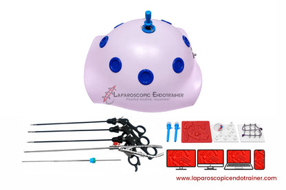 Laparoscopic Pink Abdomen Shape | 360° Degree Fix HD Camera | 5 Reusable Instruments | TV, Laptop, Mobile & HDMI Connection