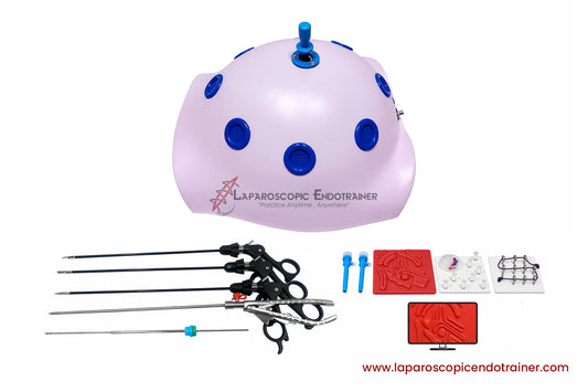 Laparoscopic Pink Abdomen Shape | 360° Degree Fix HD Camera | 5 Reusable Instruments | TV Connection