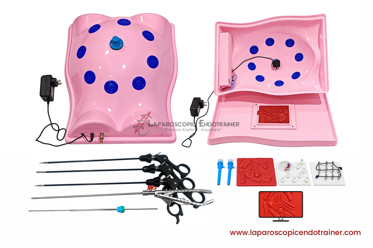 Laparoscopic Full Body Shape | 360° Degree Fix Camera | 5 Reusable Instruments | TV Connection
