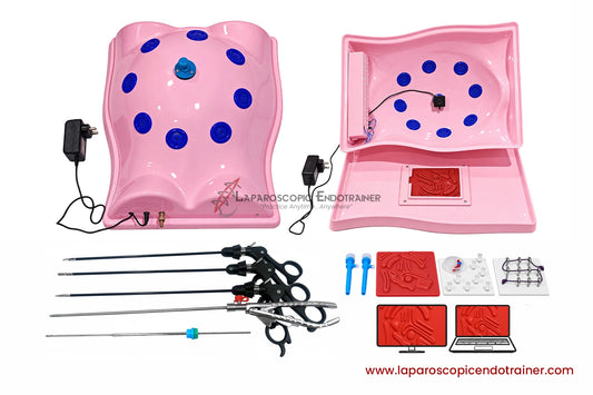 Laparoscopic Full Body Shape | 360° Degree Fix Camera | 5 Reusable Instruments | TV & Laptop Connection