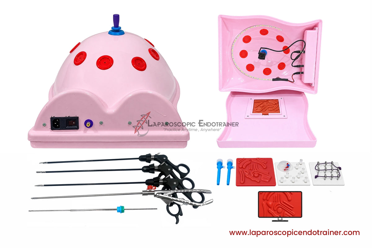 Laparoscopic Full Body Shape | 360° Degree Detachable Camera | Zoom-In Zoom-Out Function | 5 Reusable Instruments | TV Connection
