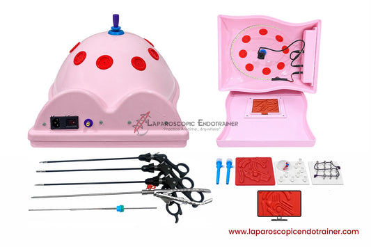 Laparoscopic Full Body Shape | 360° Degree Detachable Camera | Zoom-In Zoom-Out Function | 5 Reusable Instruments | TV Connection