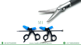 Laparoscopic curved scissors 5 mm×330 mm reusable stainless steel CE certified