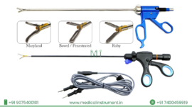 Laparoscopic bipolar detachable Maryland fenestrated ruby jaw 5mm×330 mm reusable CE certified stainless steel forceps